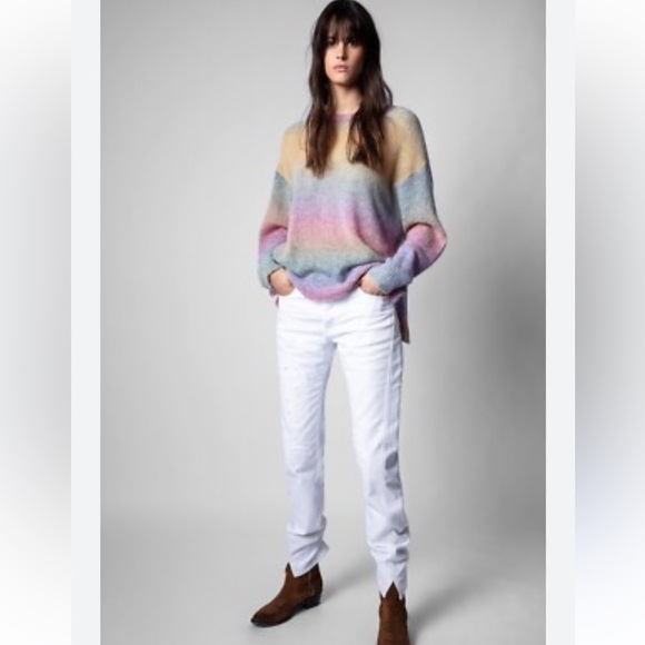 Zadig & Voltaire Multicolored Sunday  Sweater Top  Size XS  $478 NWOT - Picture 1 of 11